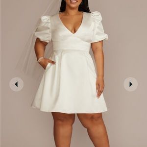 David’s Bridal Short Wedding Dress size 20W, fits true to size! Never worn.